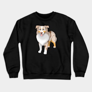 Red Merle Miniature American Shepherd Dog Blue Eyes Crewneck Sweatshirt